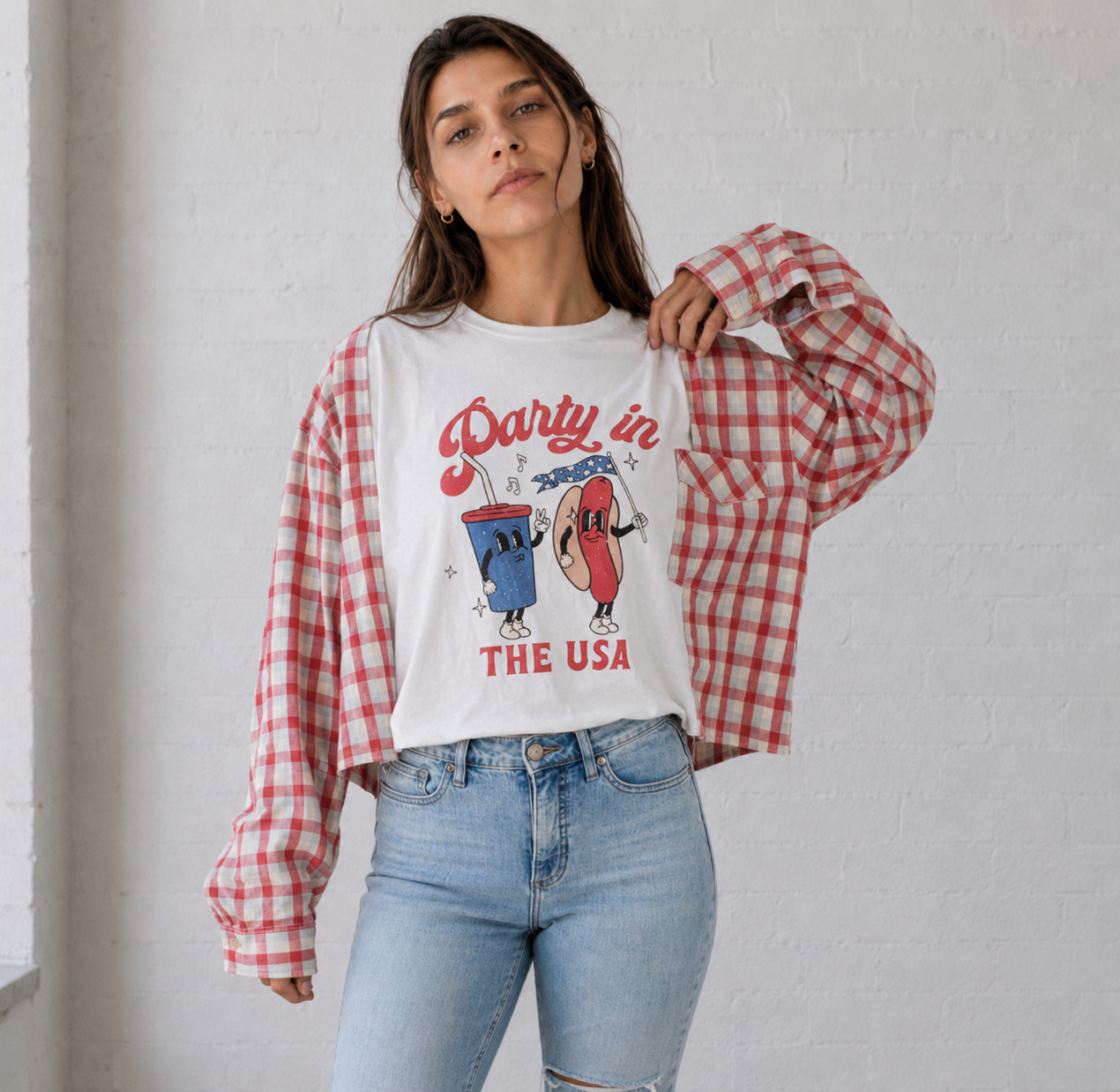 Carnival Lights Crop Campfire Tee