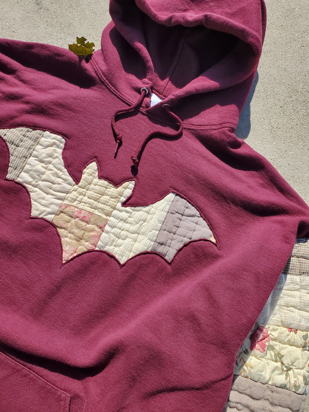 Bat & Bloom Quilted Hoodie (fits up to XL)