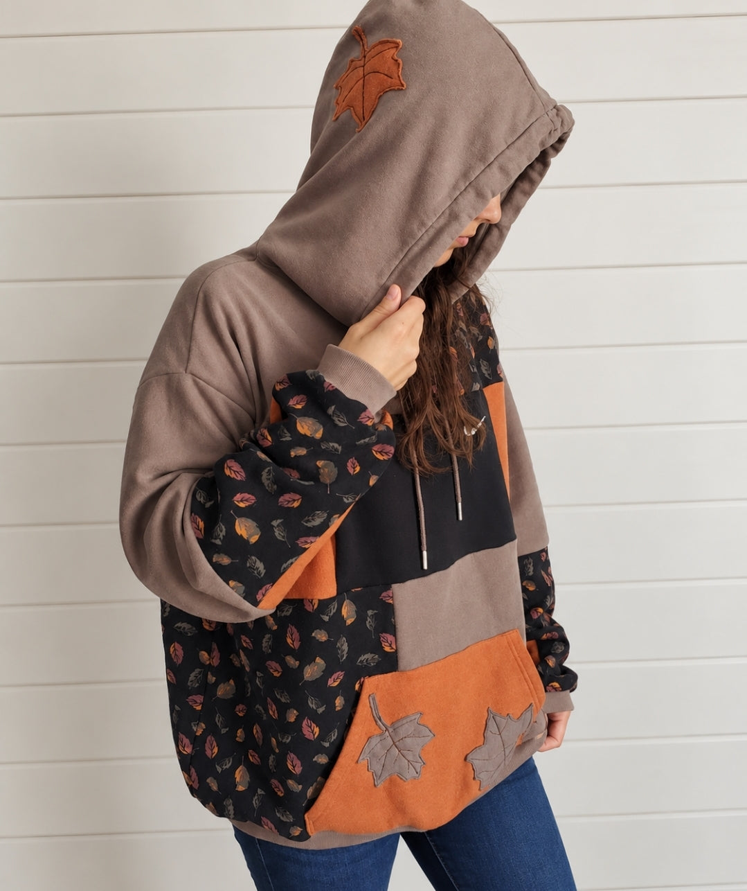 October Woods  Patchwork Hoodie (fits up to XL)
