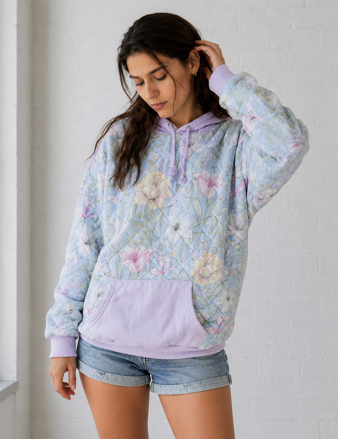 Blossom Breeze Quilted Hoodie