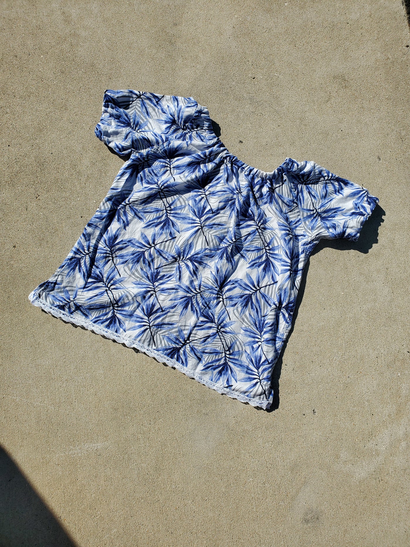 Blue Palm Breeze Top