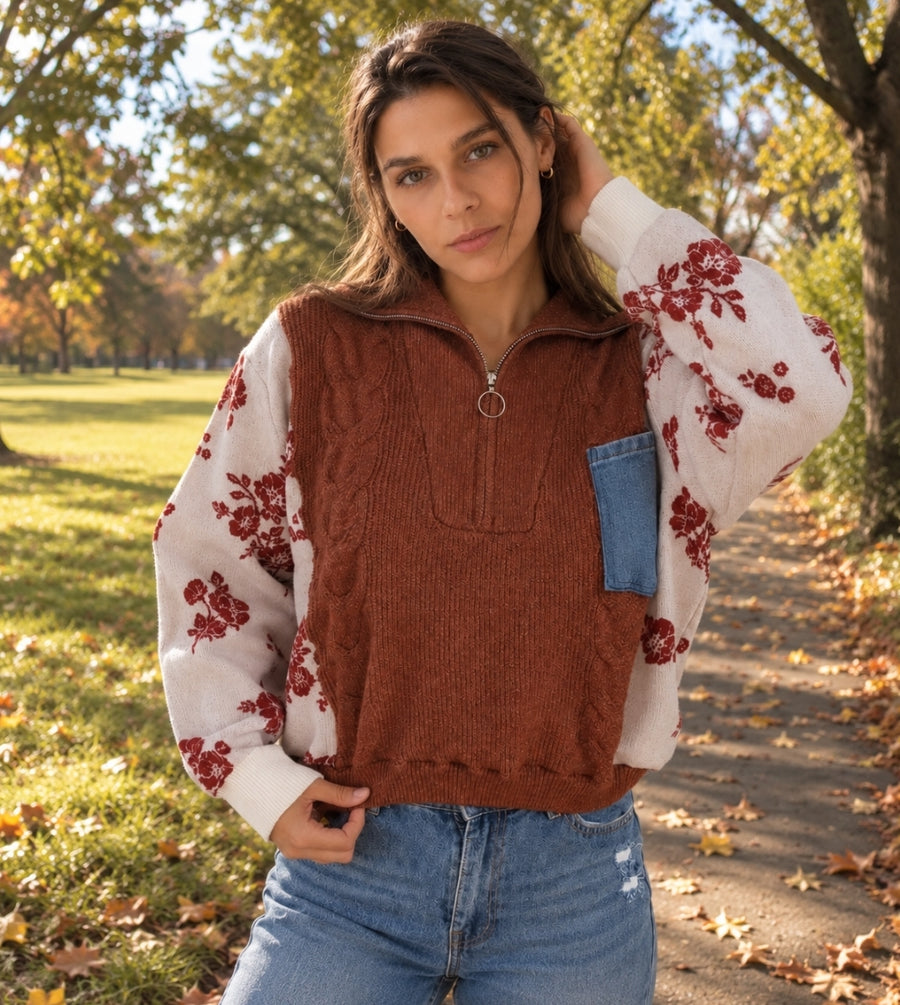 Rust Garden Sweater Zip (fits up to XL)