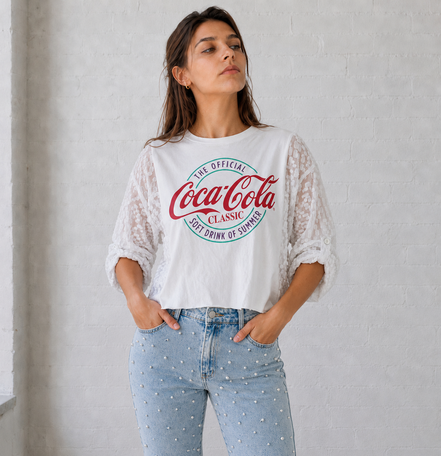 Boardwalk & Bottlecaps Crop Tee