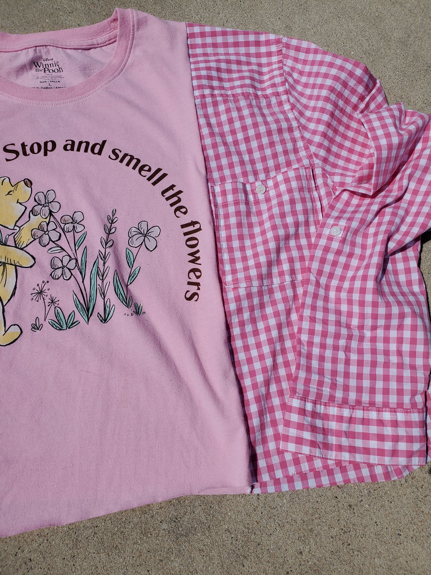 Blooming Gingham Bear Crop Campfire Tee