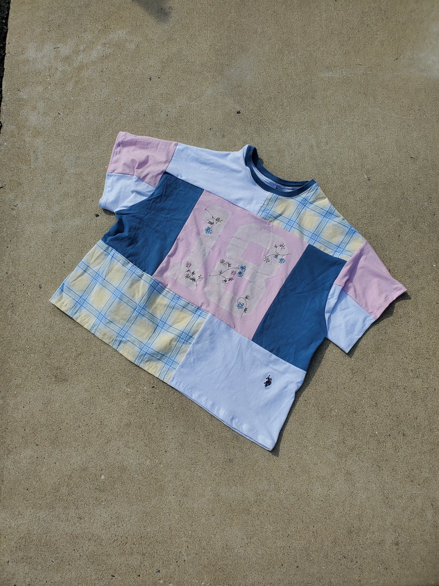 Petals & Plaid Patchwork Tee