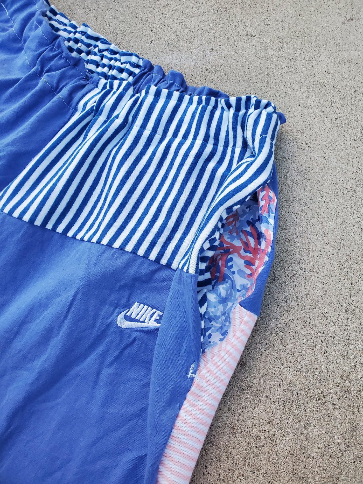 Seaside Mosaic Patchwork High-waisted Pants