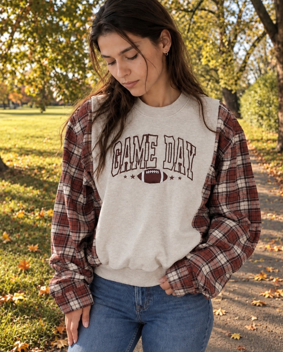 Field & Flannel Sweater Rework (fits up to XL)