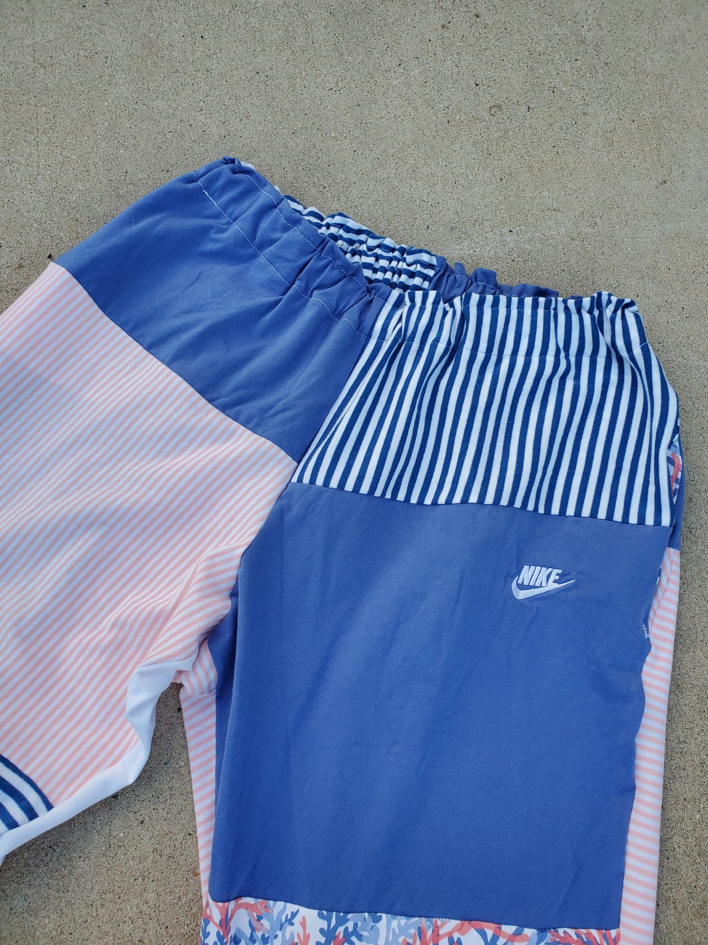 Seaside Mosaic Patchwork High-waisted Pants