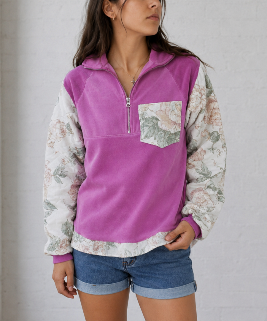 Cottage Bloom Half Zip