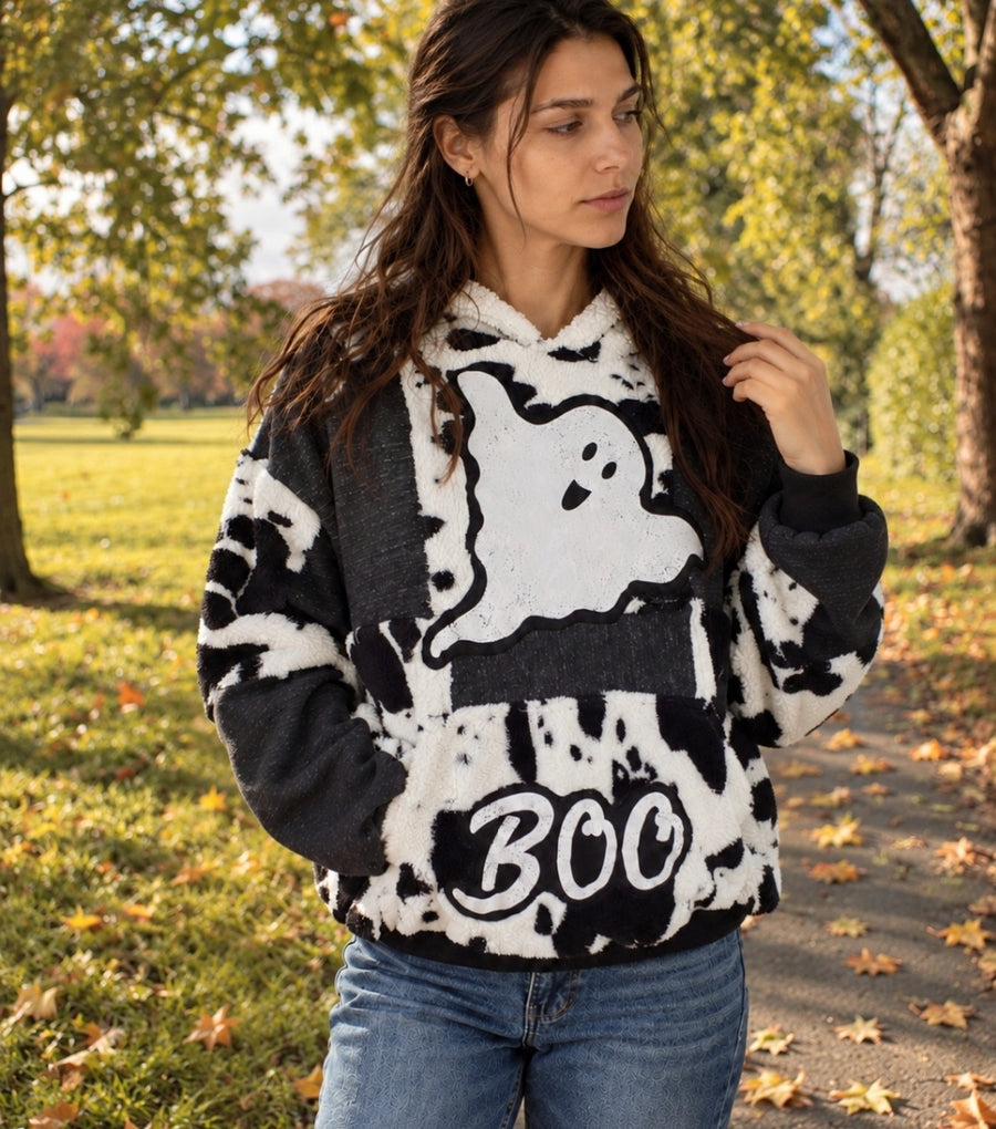 Boo & Moo Patchwork Hoodie (fits up to XL)