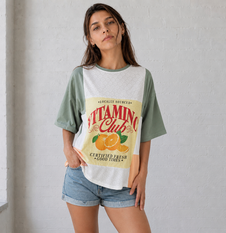 Sunlit Harvest Patchwork Tee