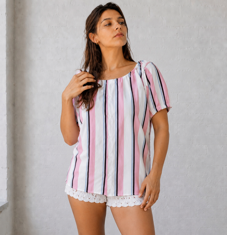 Saltwater Stripes Top (fits up to M)