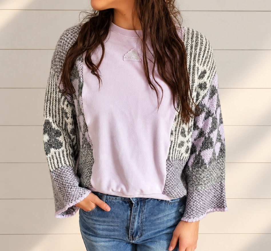 Lilac Cottage Sweater Rework (fits up to M)