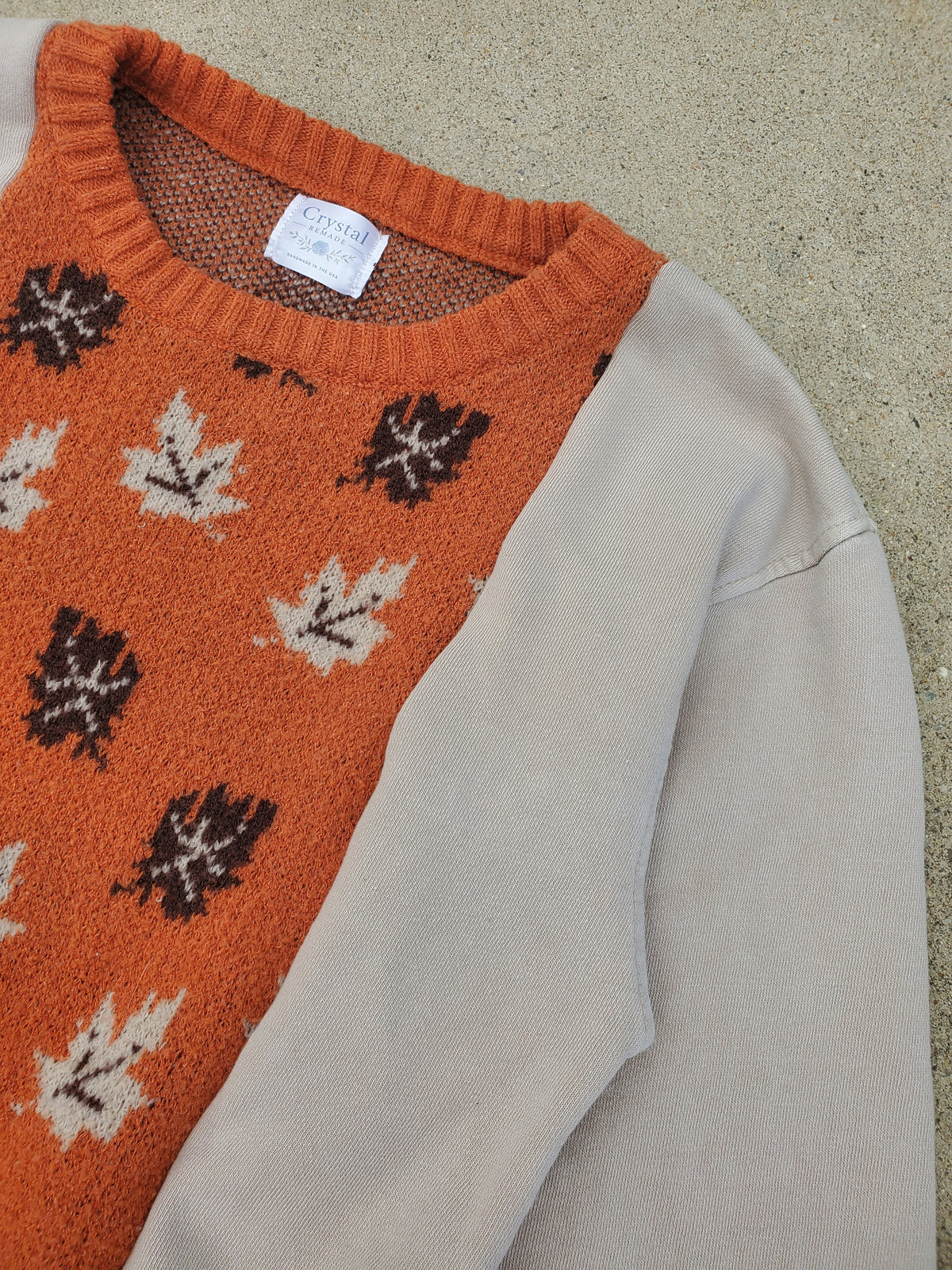 Autumn Leaves Sweater Rework Youth (L 8-10)