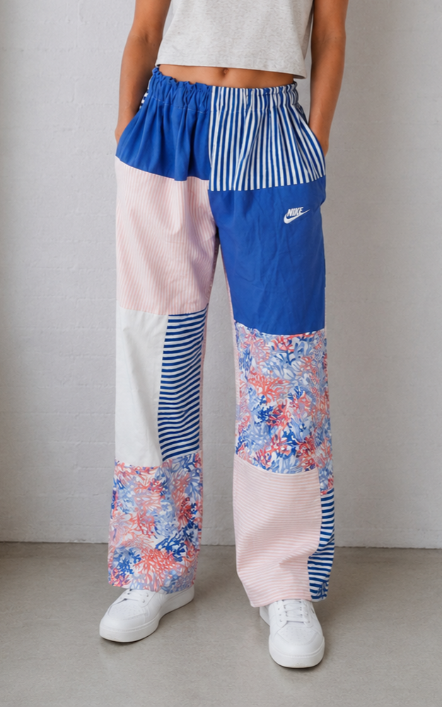 Seaside Mosaic Patchwork High-waisted Pants