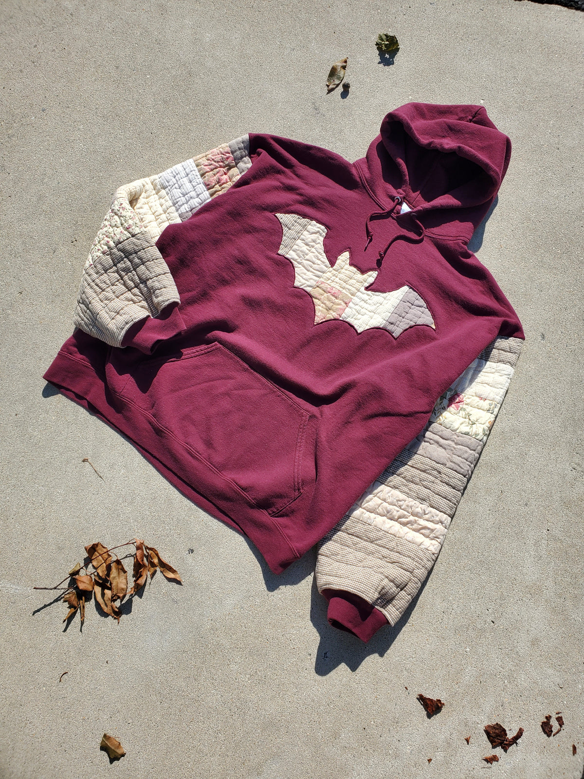 Bat & Bloom Quilted Hoodie (fits up to XL)