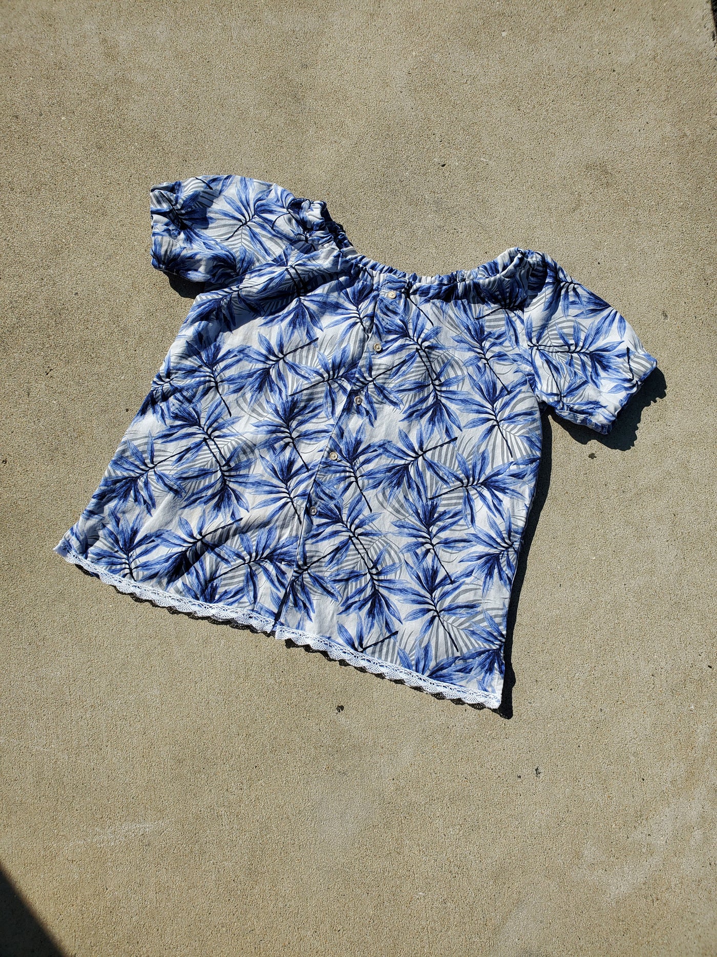 Blue Palm Breeze Top