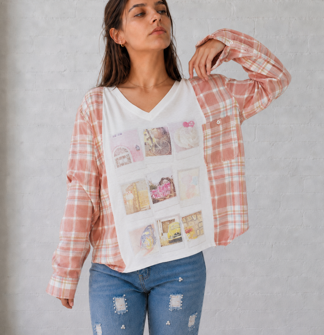 Soft Summer Polaroid Campfire Tee