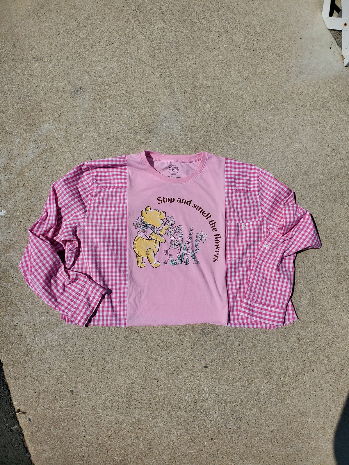 Blooming Gingham Bear Crop Campfire Tee