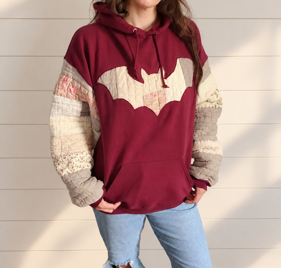 Bat & Bloom Quilted Hoodie (fits up to XL)