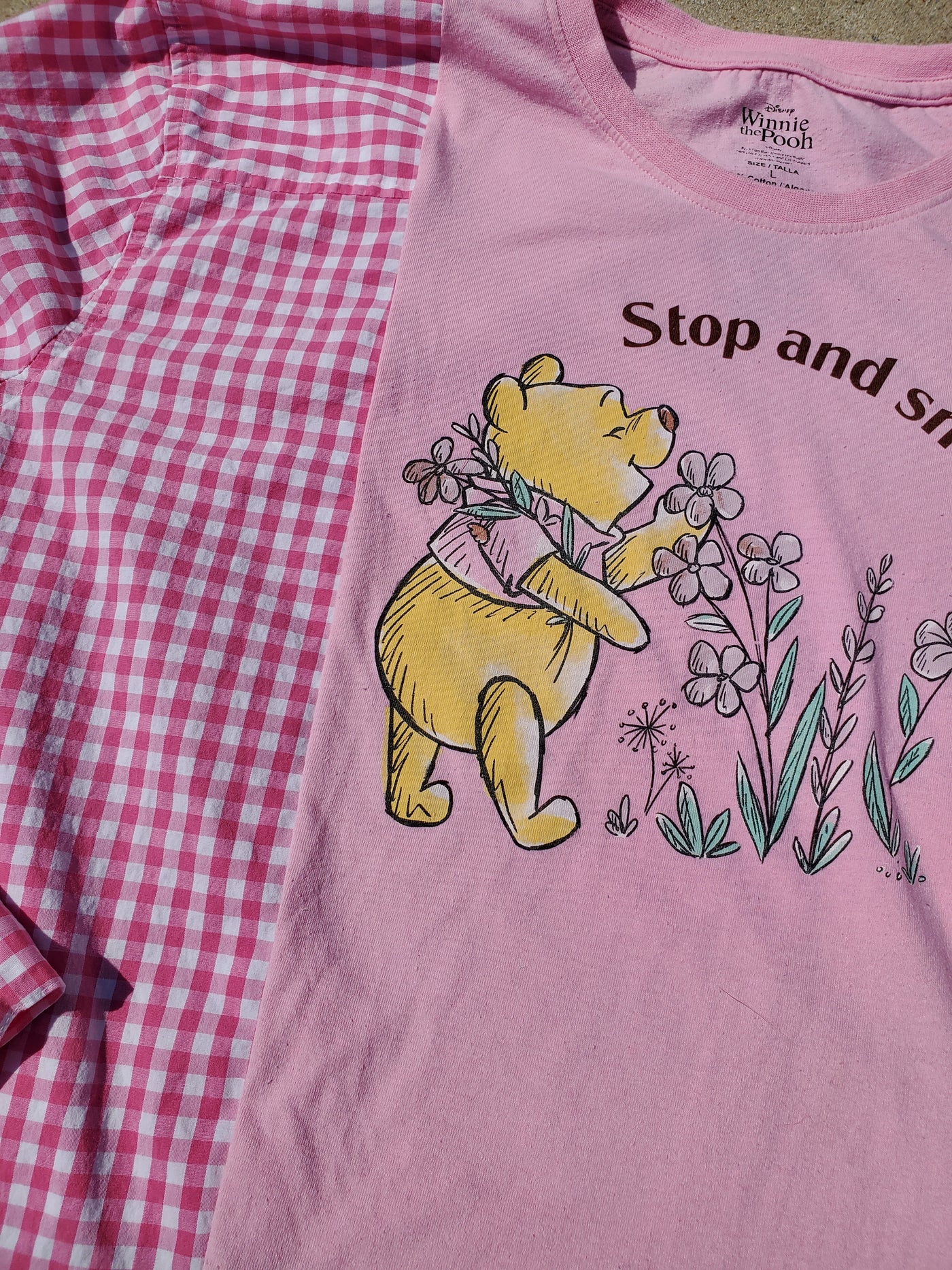 Blooming Gingham Bear Crop Campfire Tee