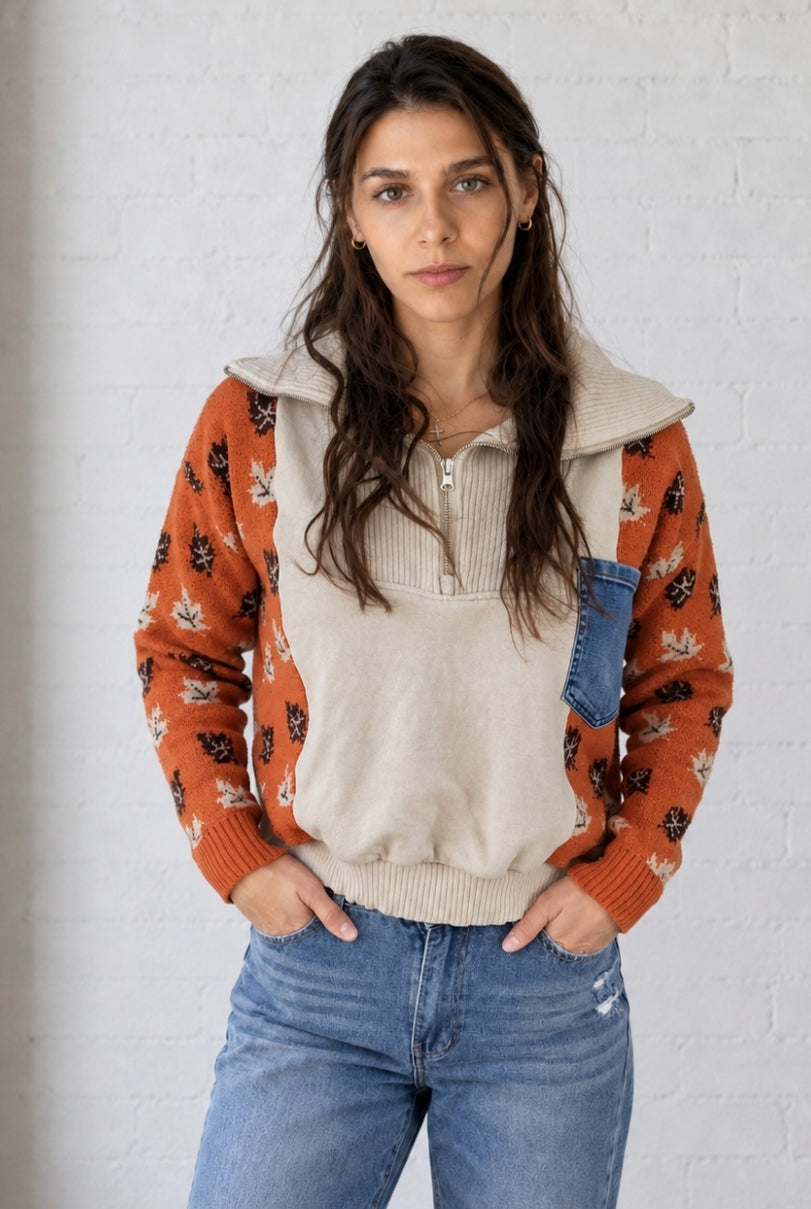Autumn Leaves Sweater Zip (fits up to M)