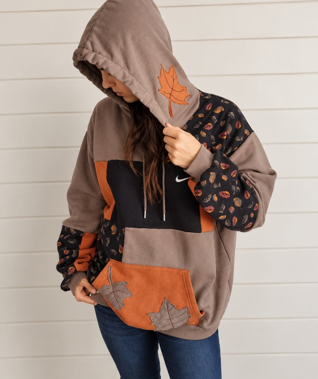 October Woods  Patchwork Hoodie (fits up to XL)